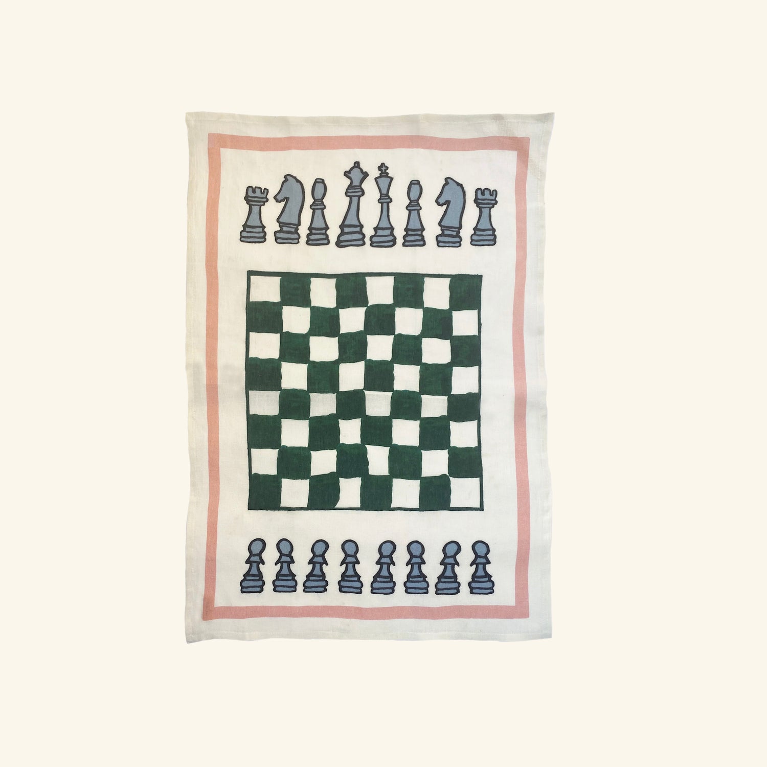 Chess Embroidered Tea Towel Amuse la Bouche