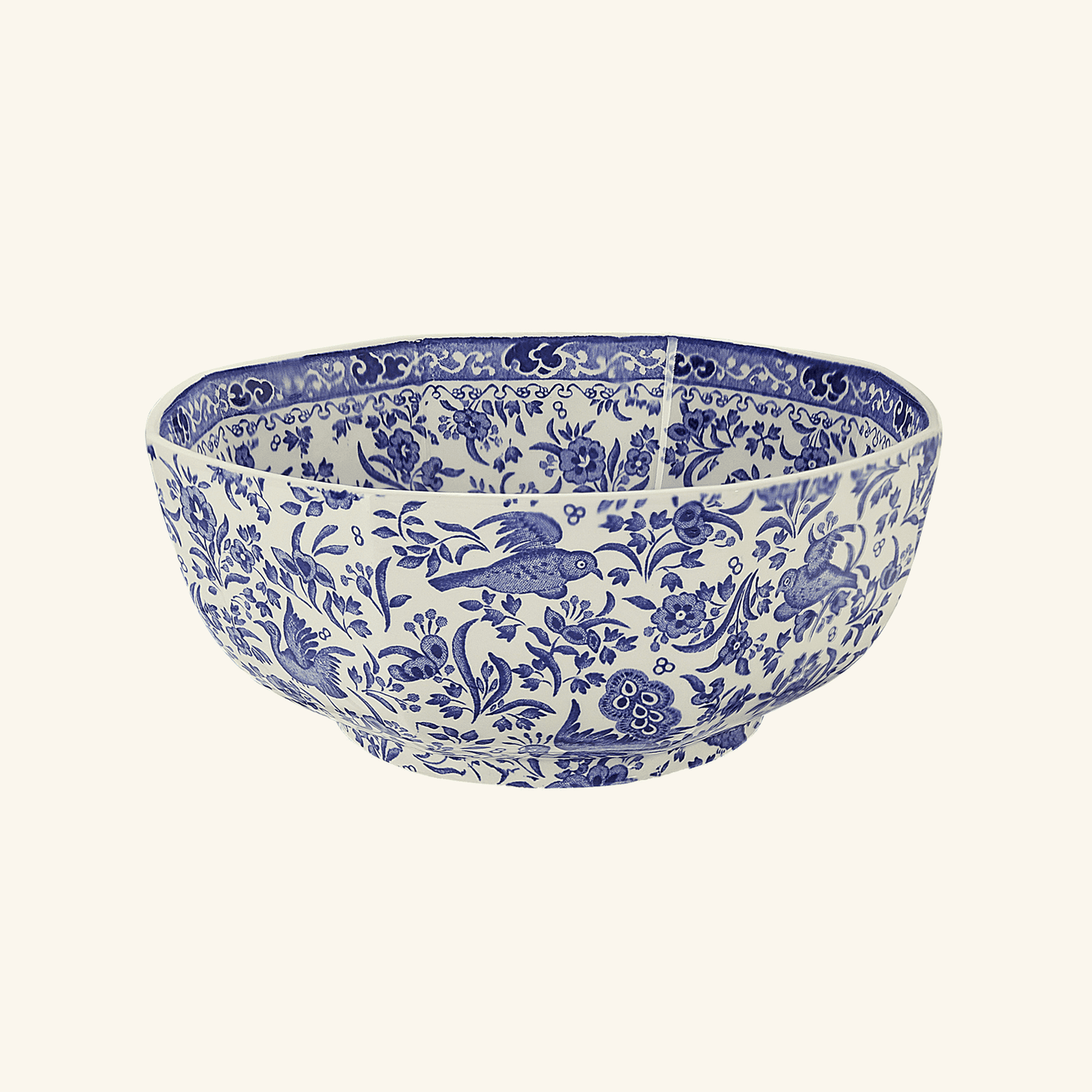 Regal Peacock Octagonal Blue Bowl Burleigh