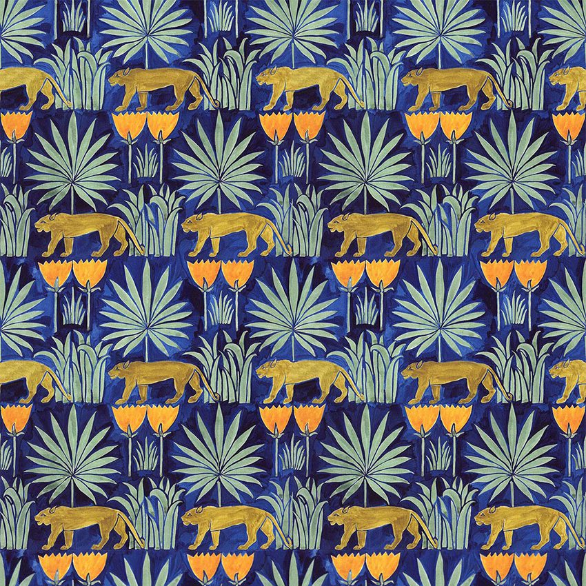 Lioness &amp; Palms (1918) Wallpaper C.F.A. Voysey