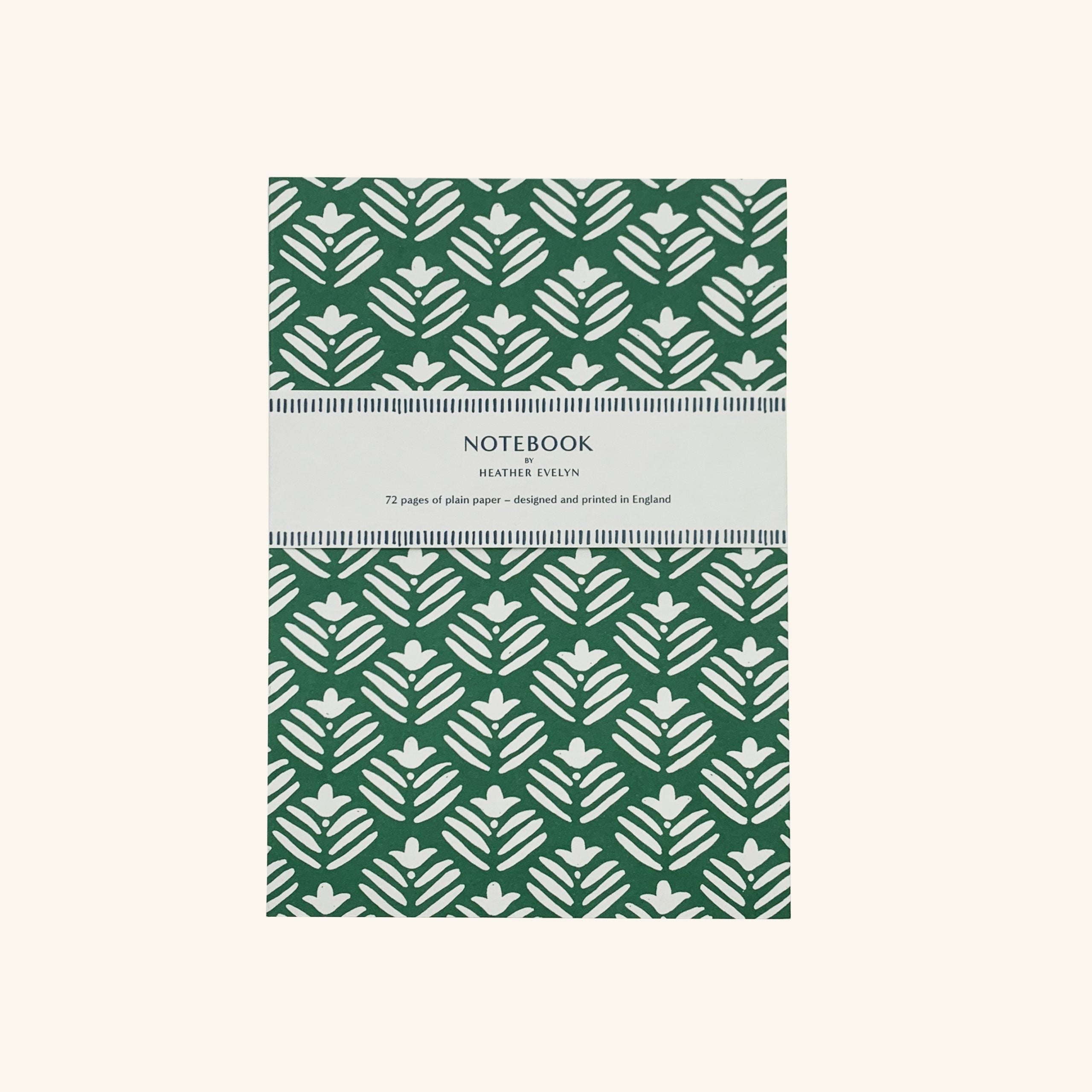 A5 Green Flower Notebook Heather Evelyn