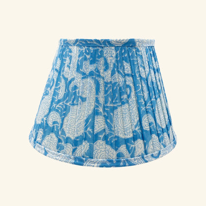 Matilda Pleated Cotton Block Printed Lampshade Huddle Collection