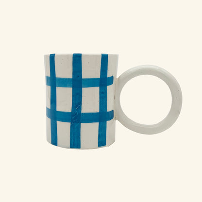 Gingham Mug with Circle Handle LAMP LDN