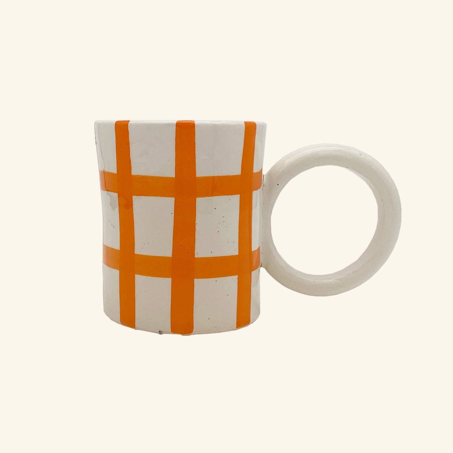 Gingham Mug with Circle Handle LAMP LDN