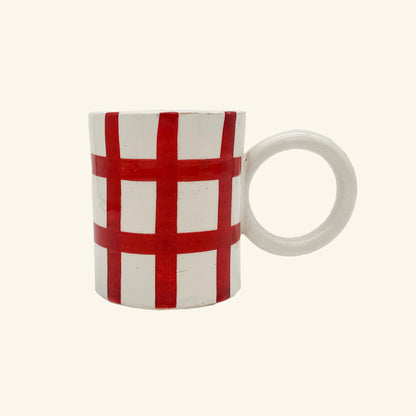 Gingham Mug with Circle Handle LAMP LDN