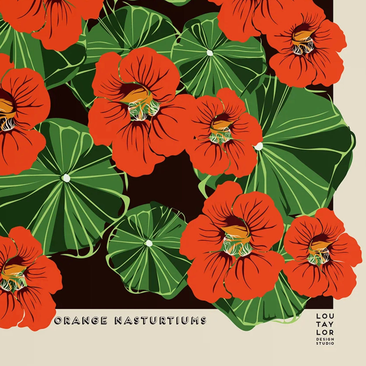 Orange Nasturtiums Print Lou Taylor Design Studio