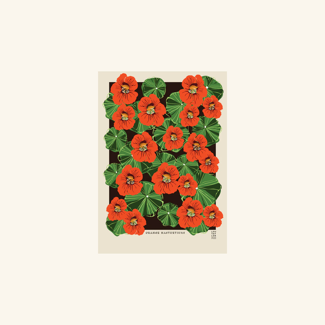 Orange Nasturtiums Print Lou Taylor Design Studio