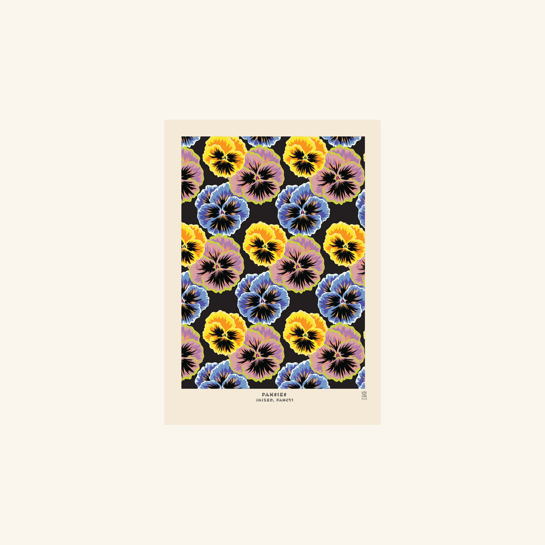 Pansies (mixed, fancy) Print Lou Taylor Design Studio