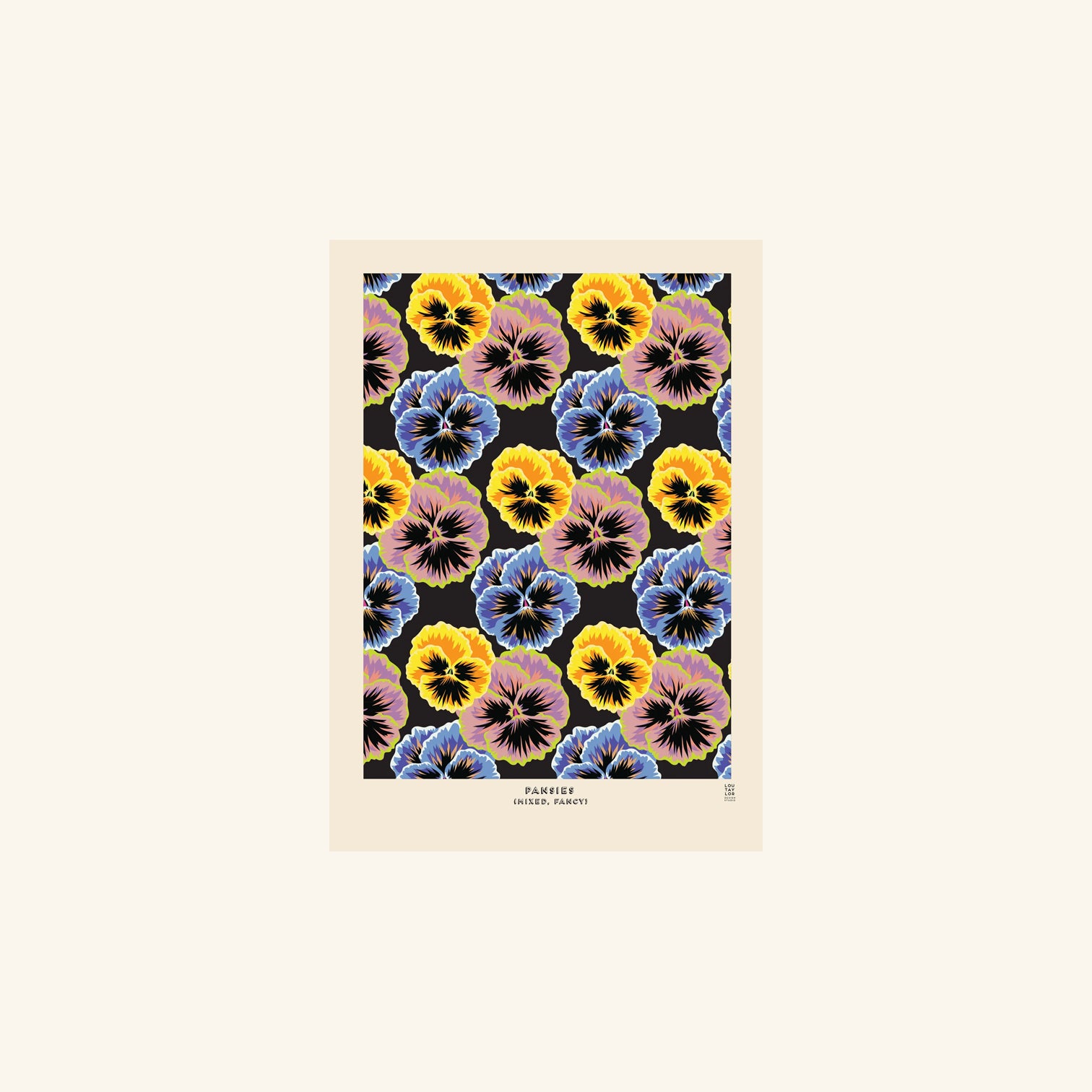 Pansies (mixed, fancy) Print Lou Taylor Design Studio