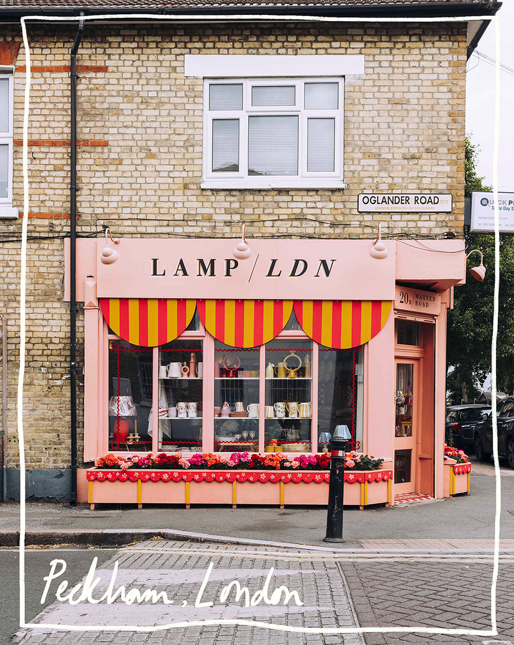 Exterior of LAMP LDN shop from across the road