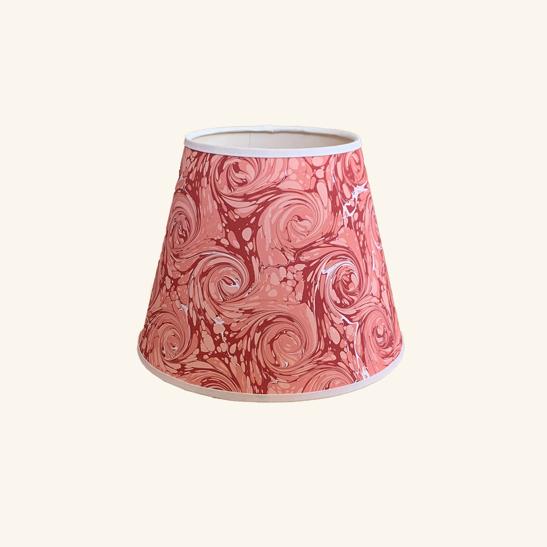 Handmade Paper Shade Pink and Red Viennese Curl – Petite (T15 x B25 x H20cm) Rosi de Ruig