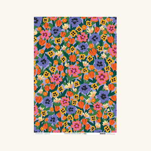 Wild Flowers Wrapping Paper Wrap Magazine