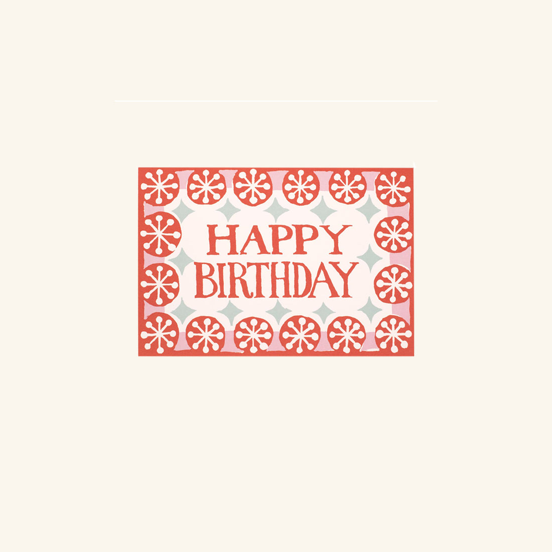 Happy Birthday Coral Pink and Pale Turquoise Card Cambridge