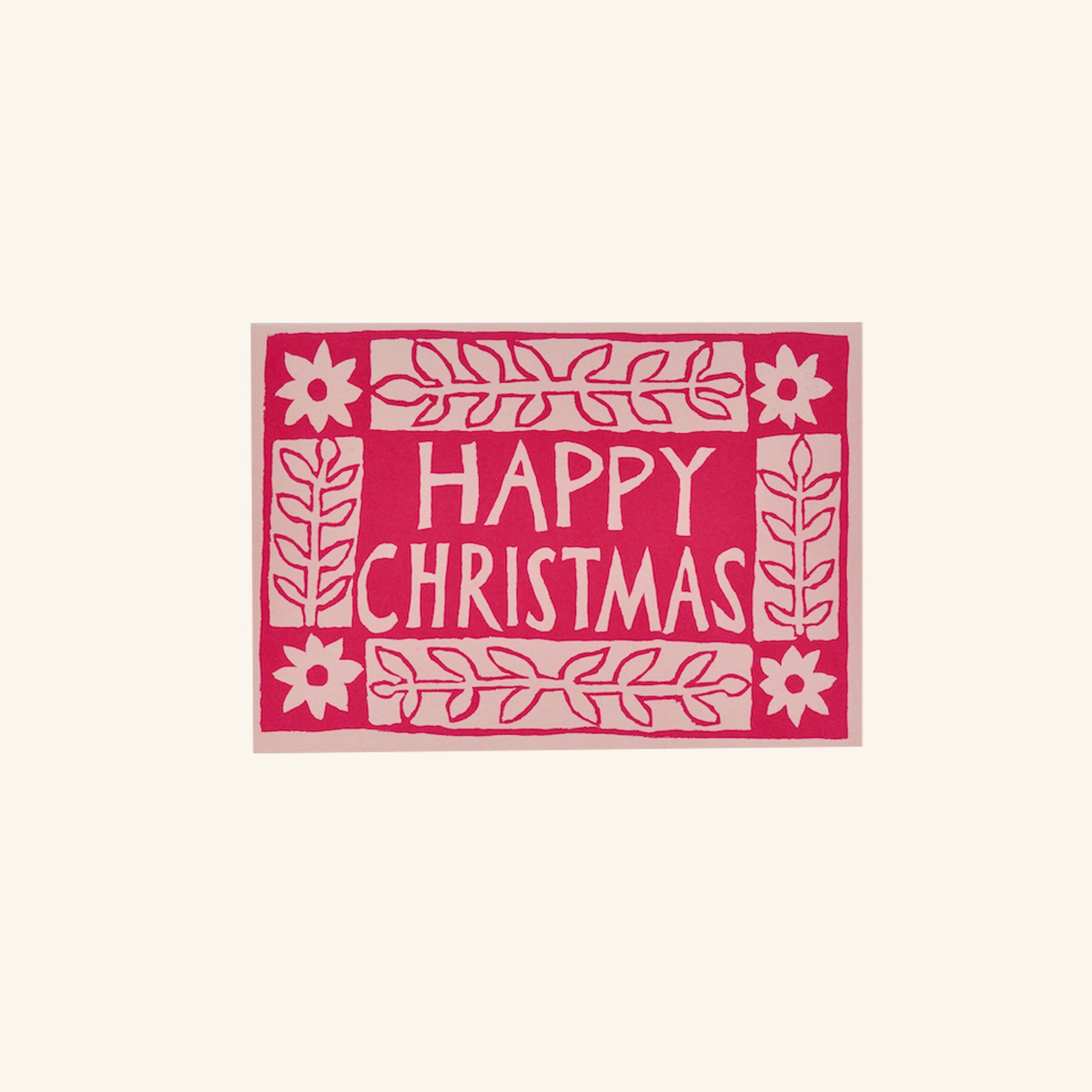 Pack of Ten Happy Christmas Cards with Starflower Border