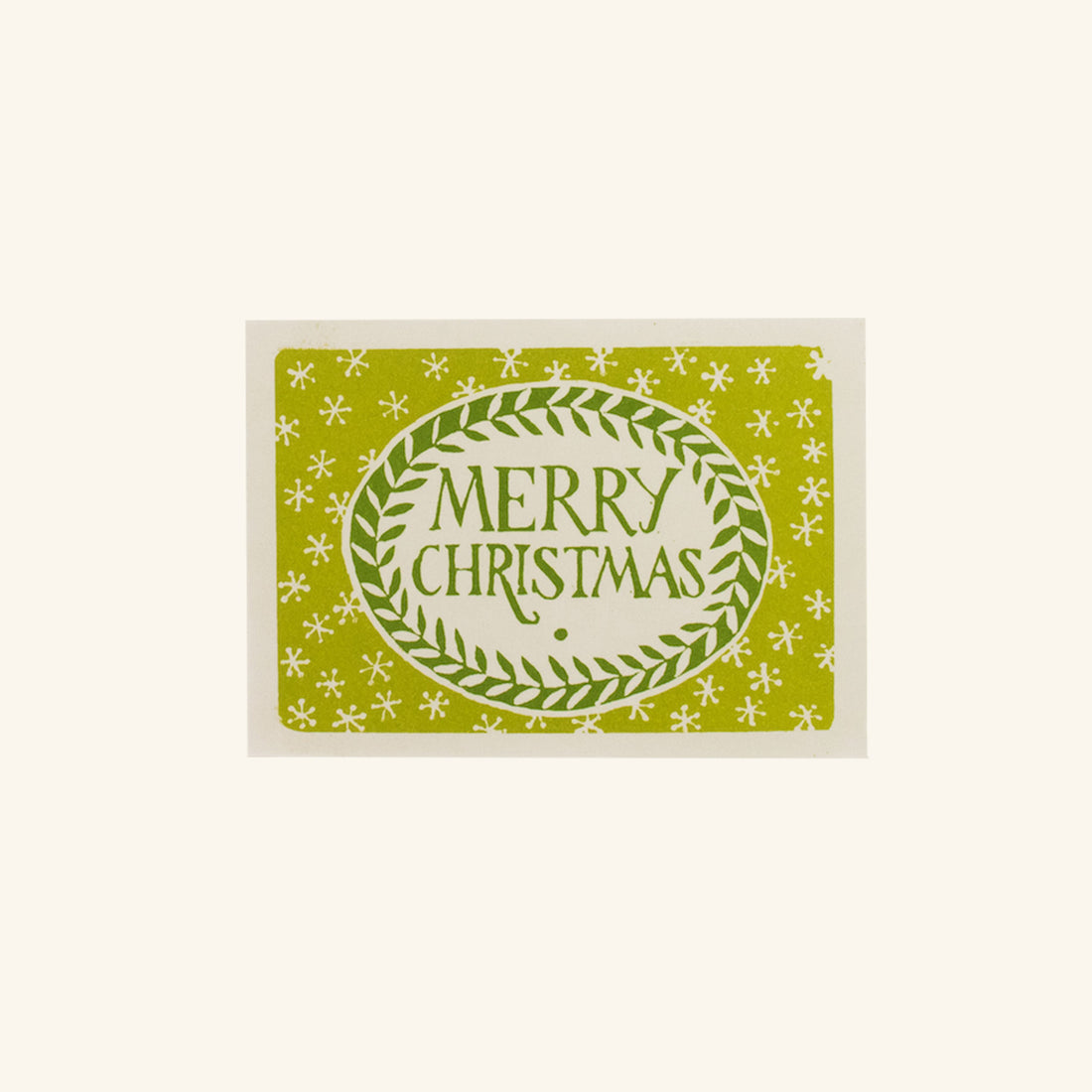 Pack of Ten Merry Christmas Cards in Sap and Green