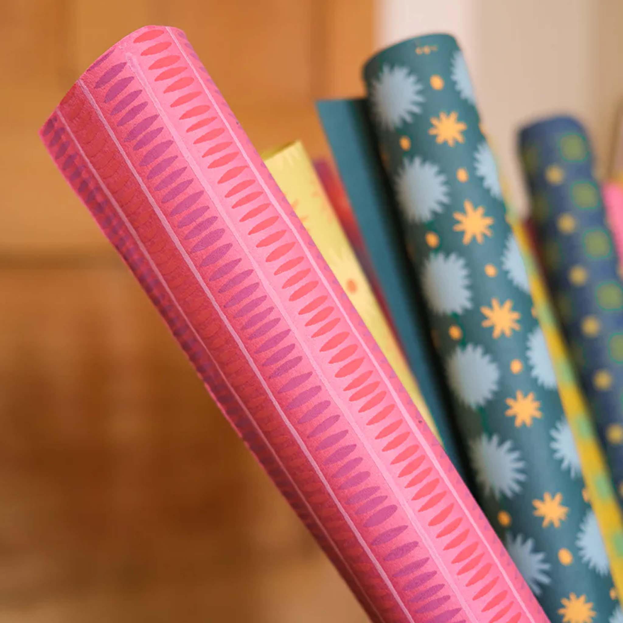 Pink Stripes Wrapping Paper East End Press