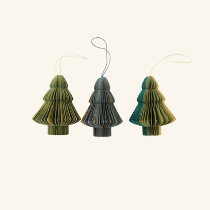 Green Tree Paper Honeycomb Decorations