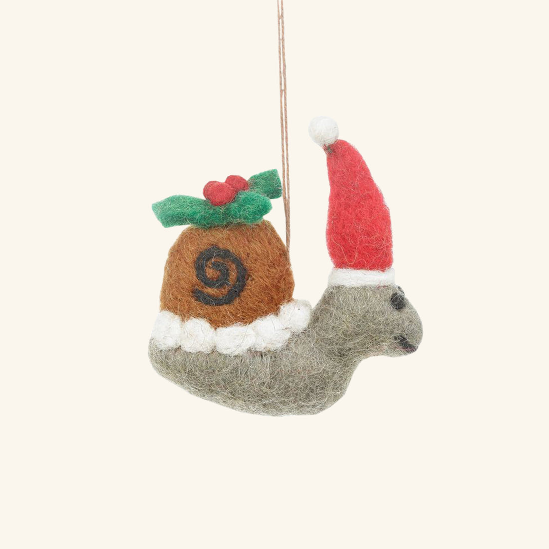 Handmade Felt Christmas Snail Hanging Decoration