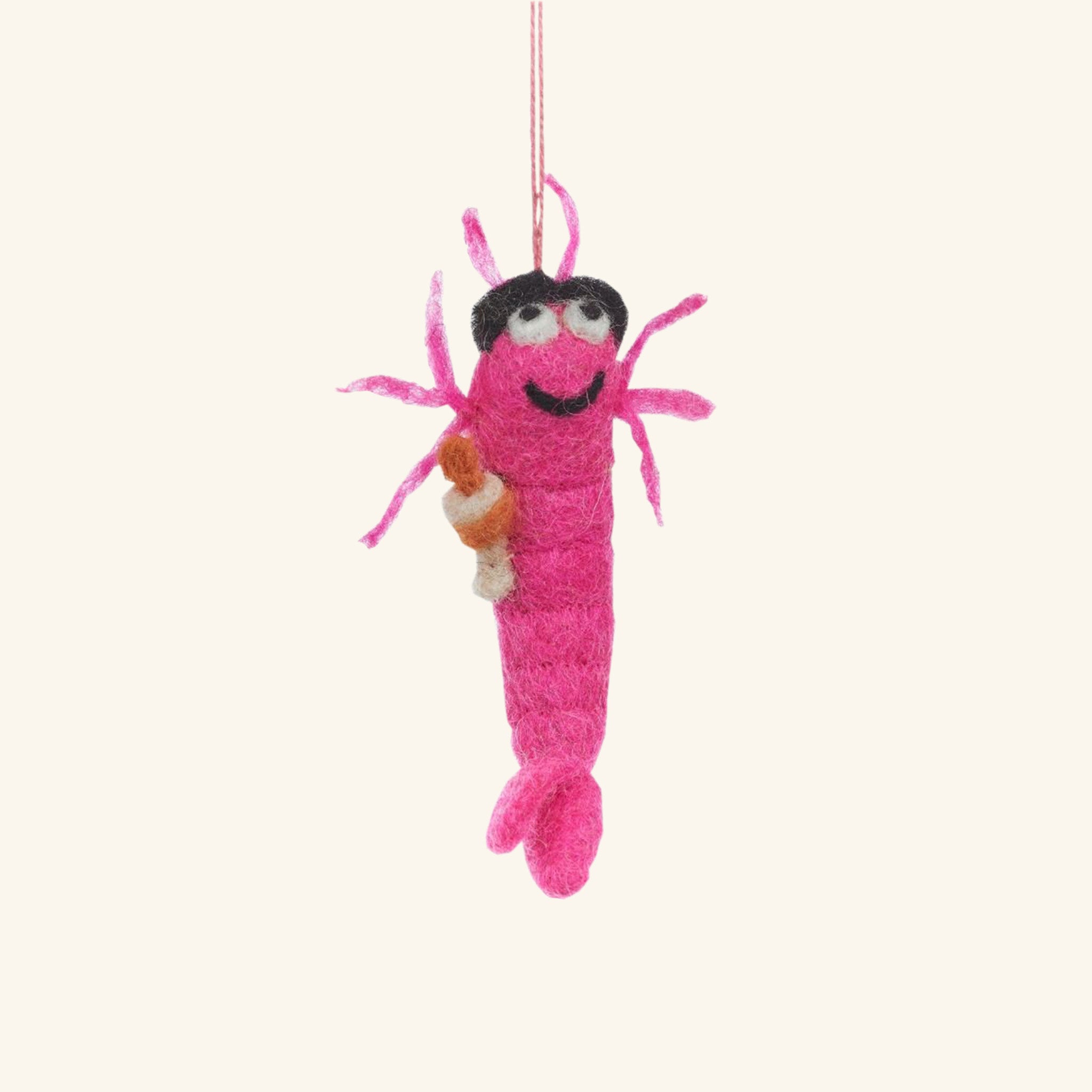 Handmade Felt Prawn Cocktail Hanging Decoration