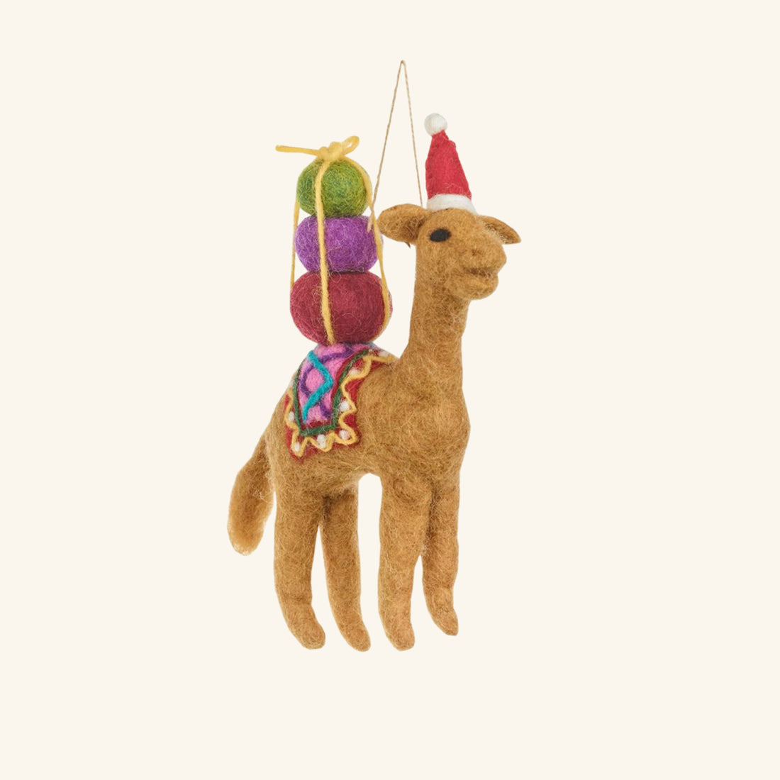 Handmade Felt Humphrey the Christmas Camel Hanging Decoration