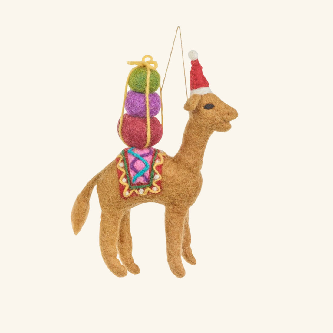 Handmade Felt Humphrey the Christmas Camel Hanging Decoration