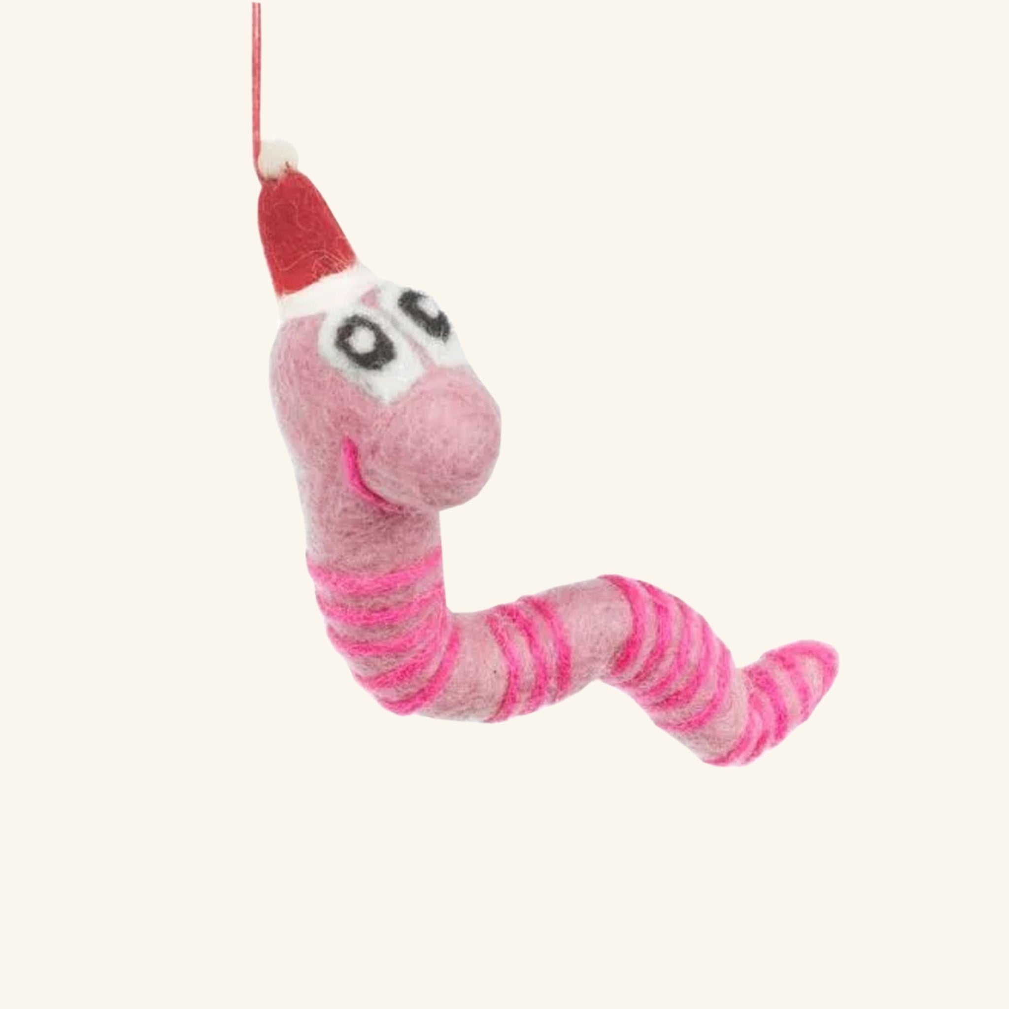 Handmade Felt Christmas Wrigley the Worm Hanging Worm Decoration