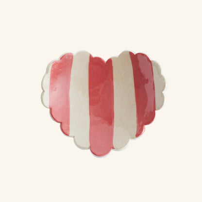 Duci Scalloped Heart Striped Trinket Dish