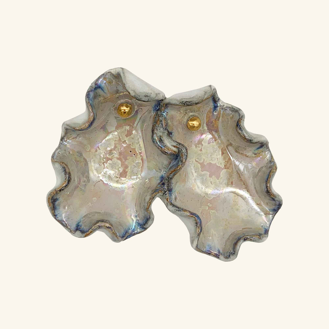 Double Ceramic Oyster Shell Pinch Pot