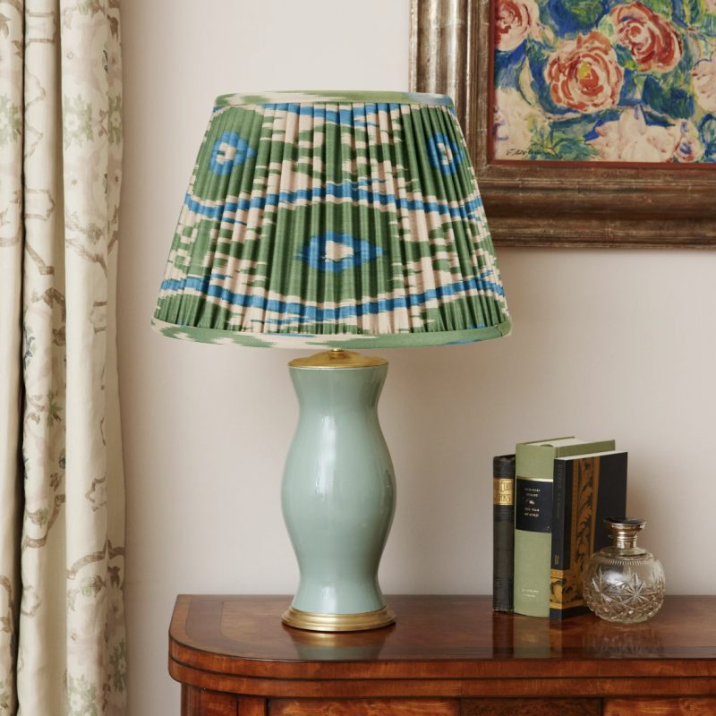 Ikat Lampshade – Green &amp; Blue Rosanna Lonsdale