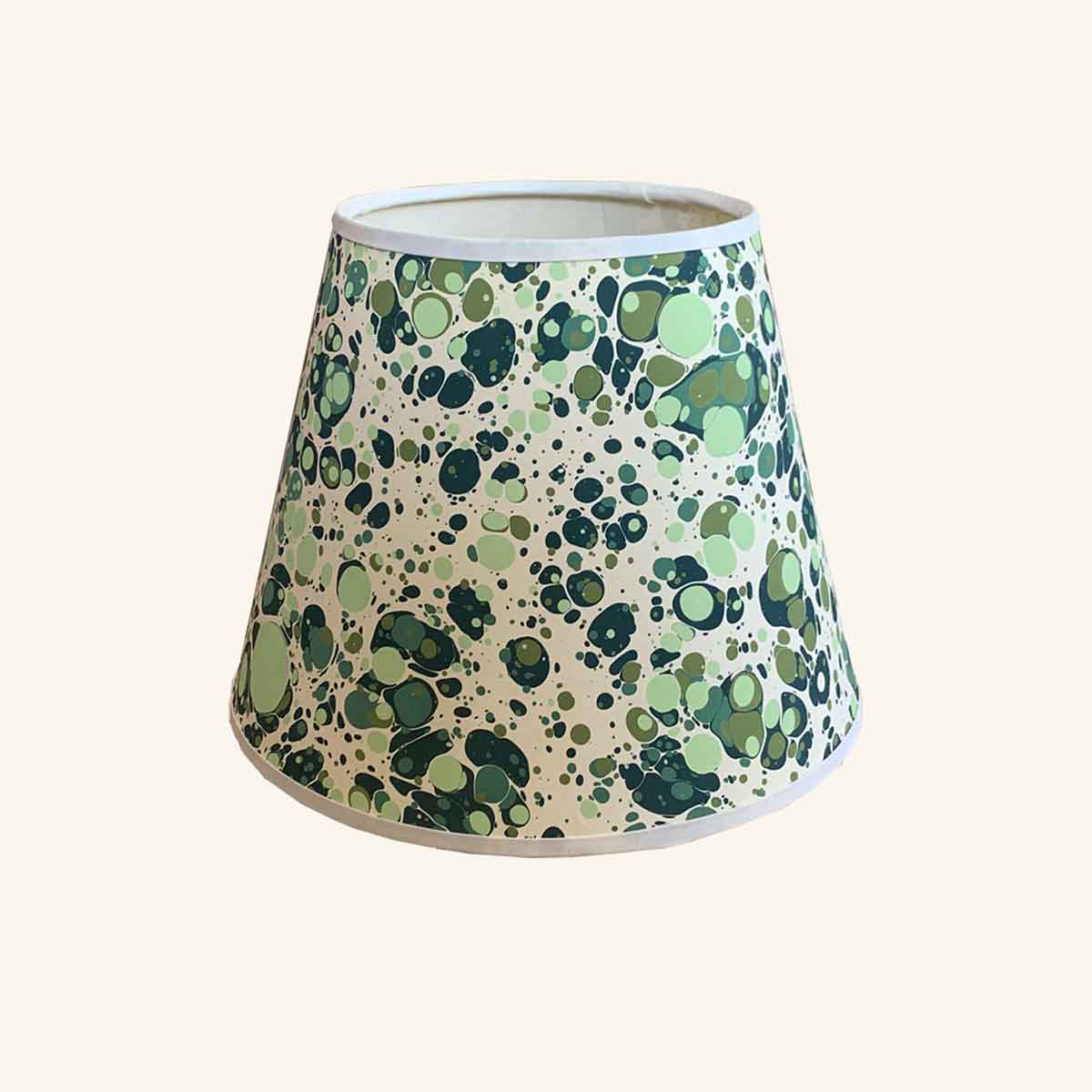 Handmade Paper Shade Green Turkish Spot – Petite (T15 x B25 x H20cm) Rosi de Ruig