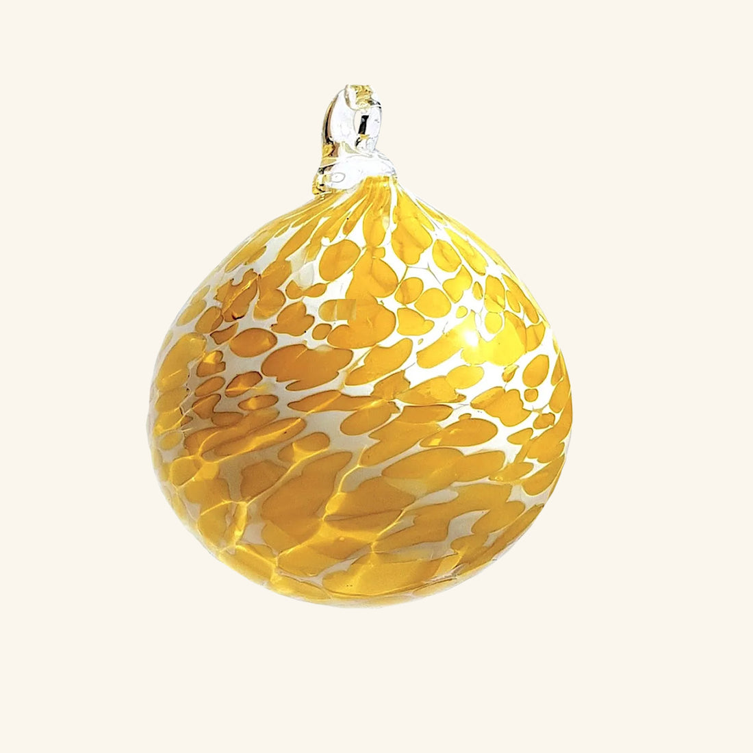 Yellow and White Marble Bauble