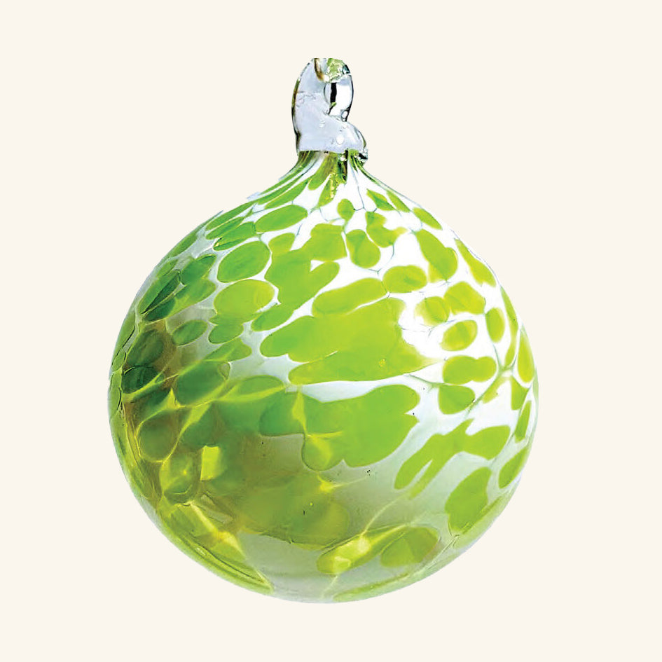 Green &amp; White Marble Bauble