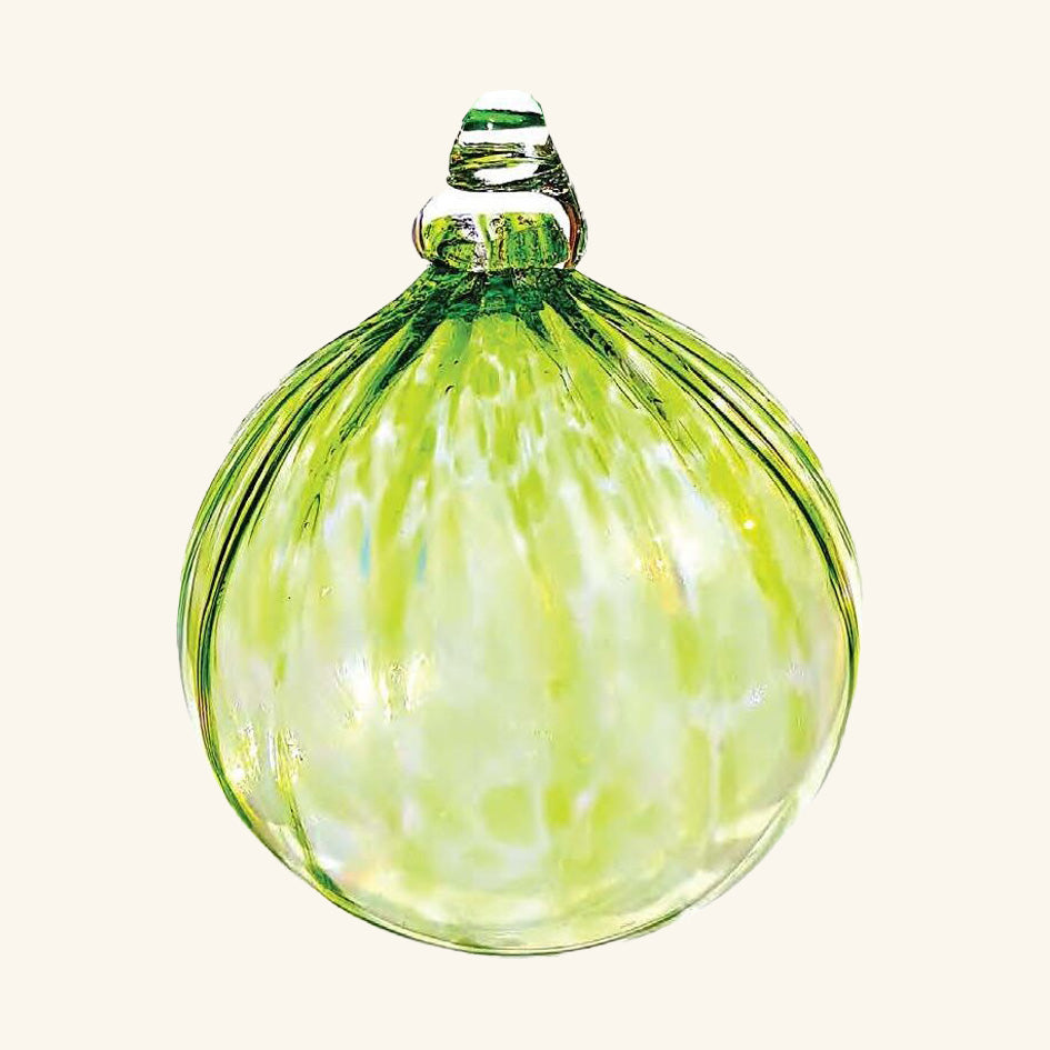 Lime Green Ribbed Bauble