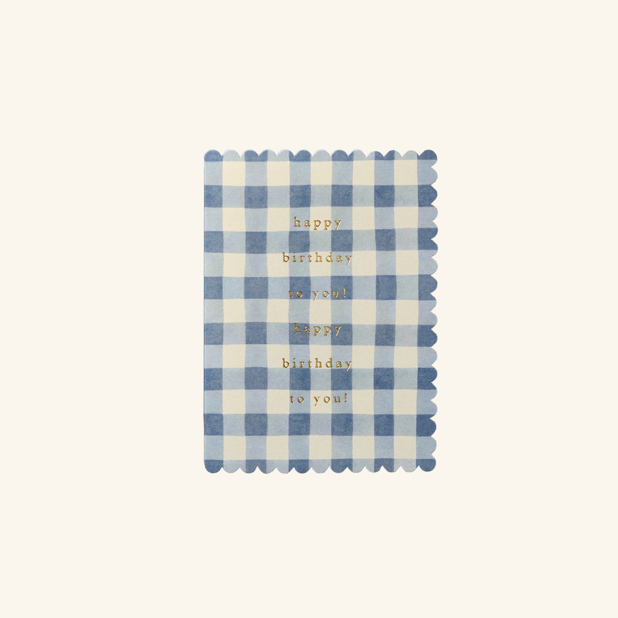 Blue Gingham Birthday Card Wanderlust Paper Co.