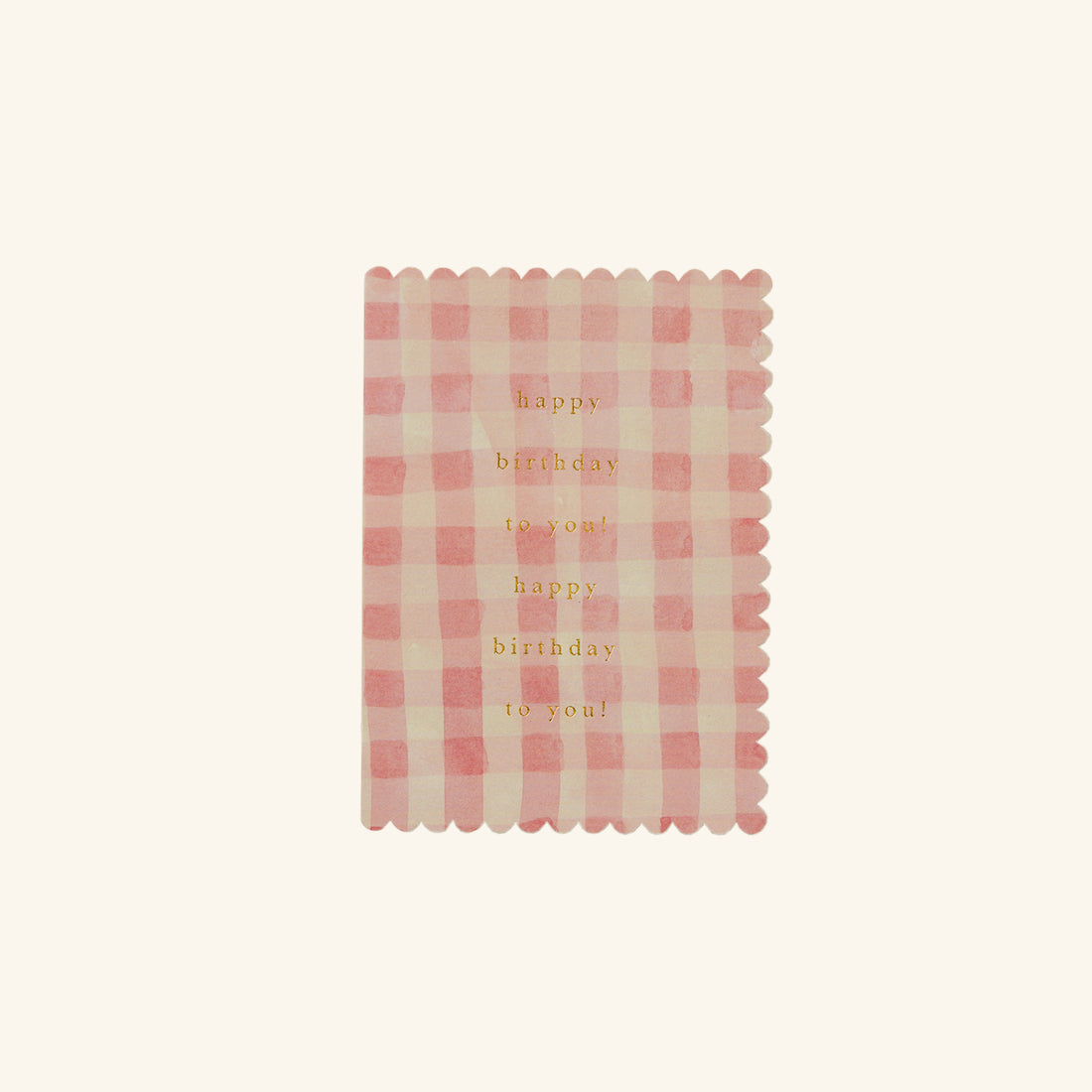 Pink Gingham Birthday Card Wanderlust Paper Co.