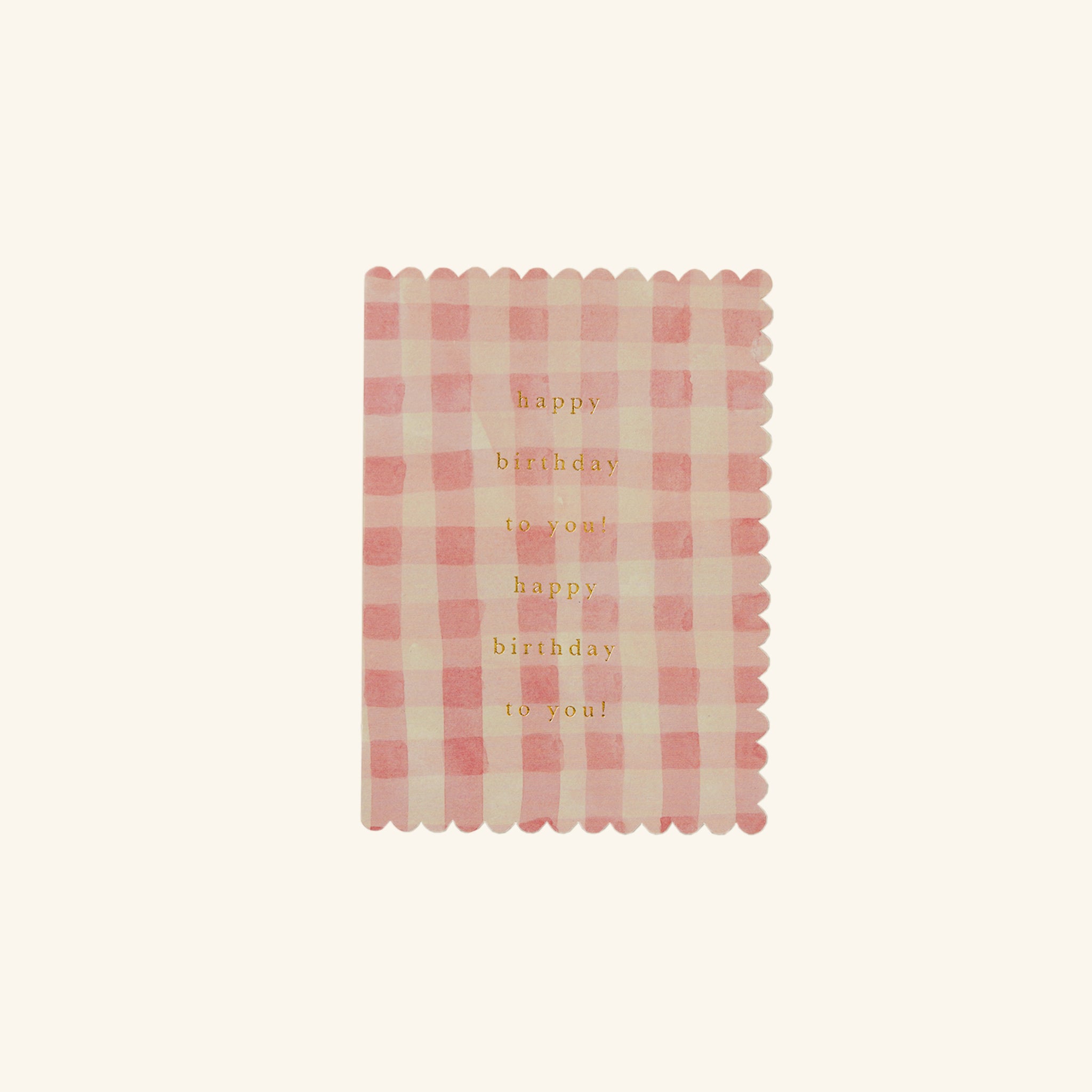 Pink Gingham Birthday Card Wanderlust Paper Co.