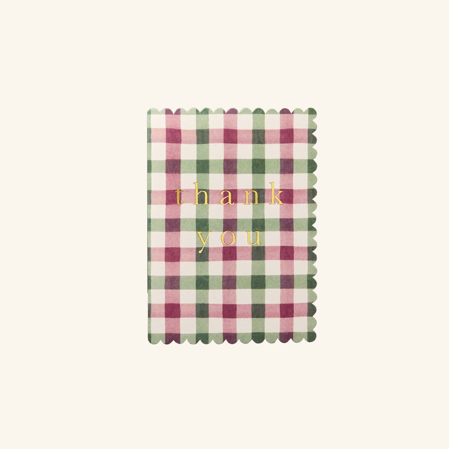 Gingham Thank You Card Wanderlust Paper Co.