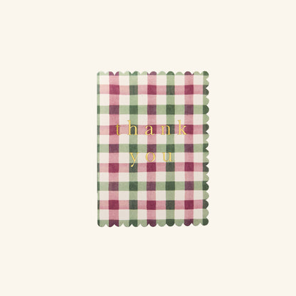 Gingham Thank You Card Wanderlust Paper Co.