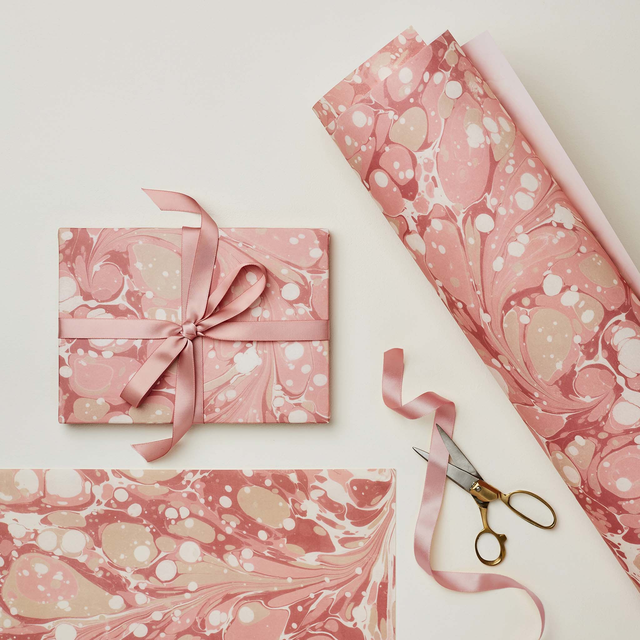 Pink Marble Wrapping Paper Wanderlust Paper Co.