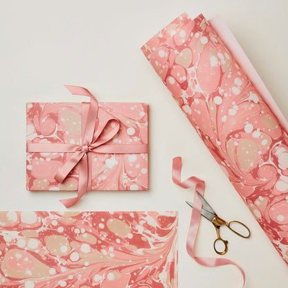 Pink Marble Wrapping Paper Wanderlust Paper Co.