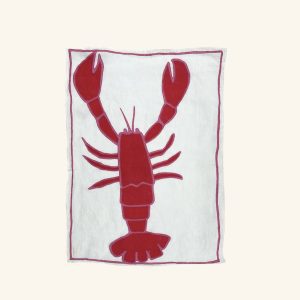 Lobster Embroidered Tea Towel Amuse la Bouche