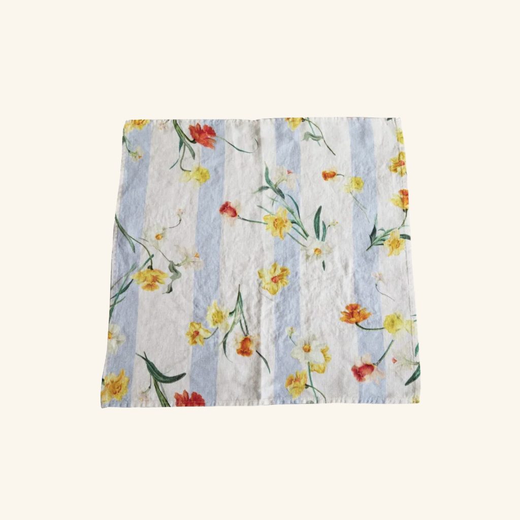 Daffodil Stripe Linen Napkin By Hope